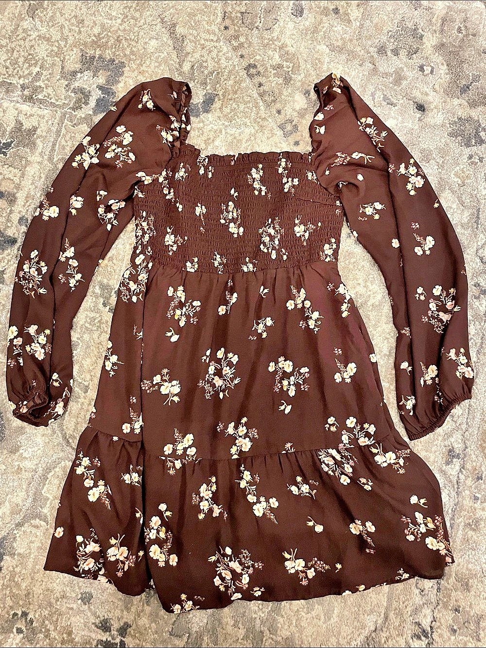 Abercrombie & Fitch Floral Mini Dress Brown Size Medium